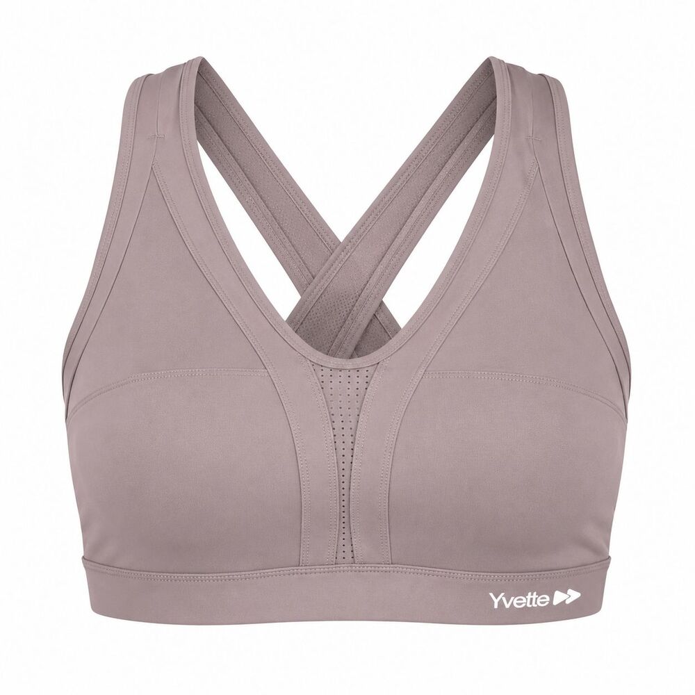 Yvette High Impact Padded Criss Cross Back Sports Bra Pink 4XL+